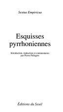 Copertina  Esquisses pyrrhoniennes
