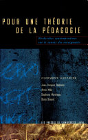 Copertina  Pour une théorie de la pédagogie : recherches contemporaines sur le savoir des enseignants